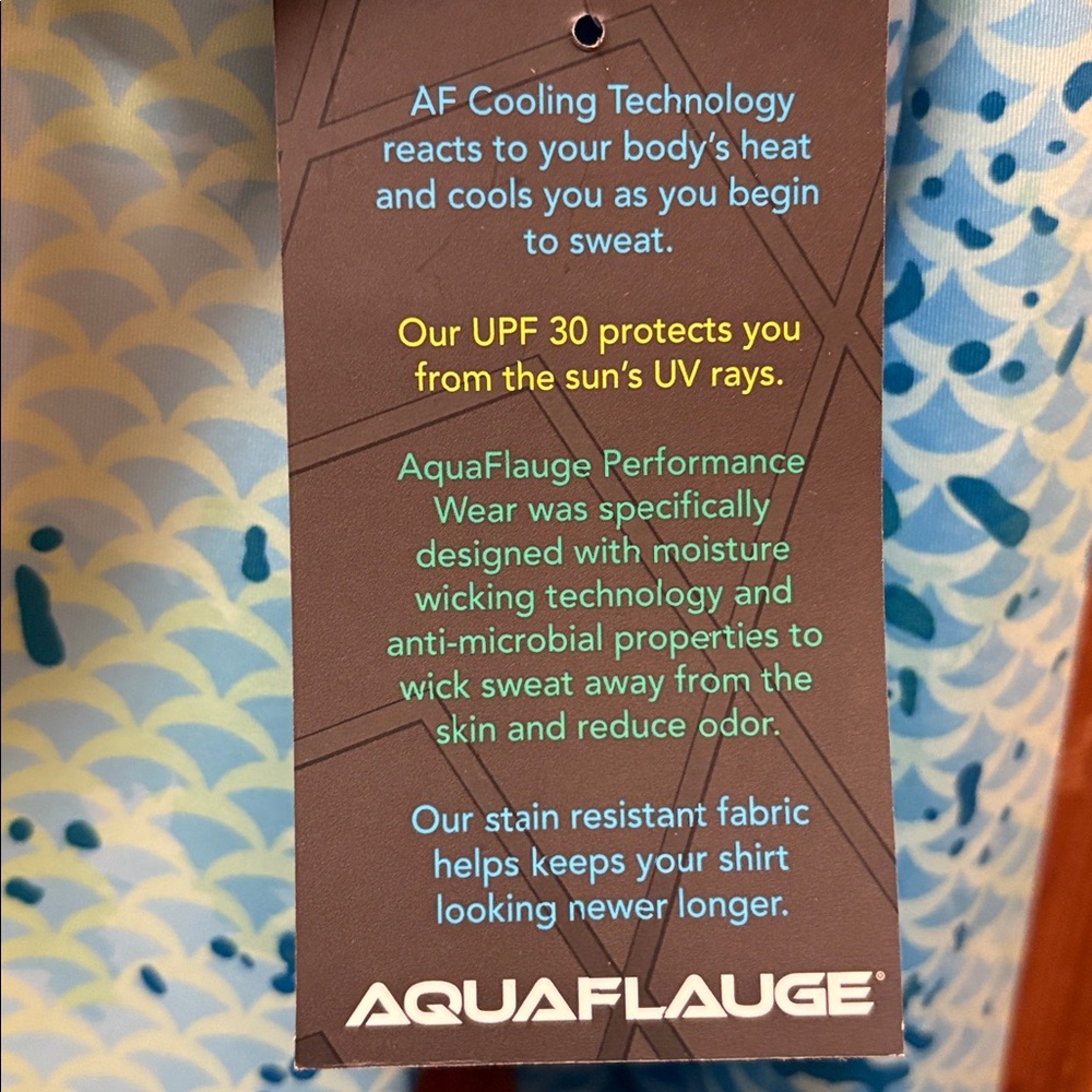 NWT Aquaflauge Men's Blue and Yellow Rash Guard Quarter Zip Fishing Shirt Small - Picture 5 of 6
